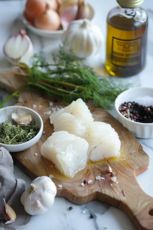 ingredientes Bacalao con cebolla al horno: receta