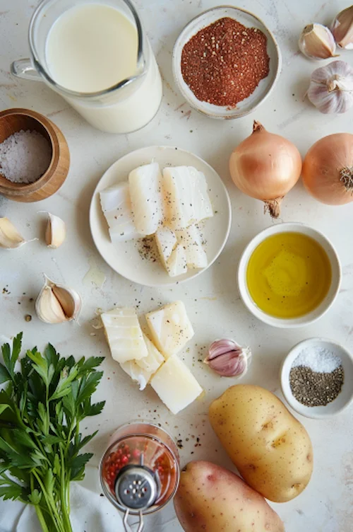 ingredientes Bacalao con nata al horno: a la portuguesa