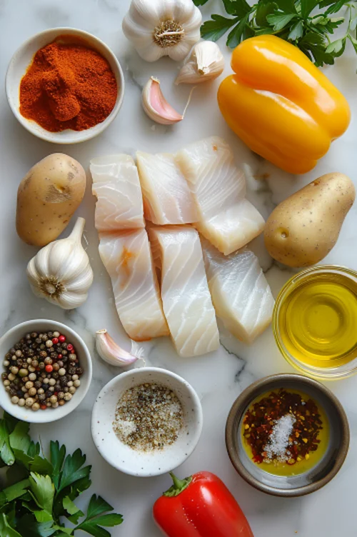 ingredientes Bacalao fresco al horno con pimentón